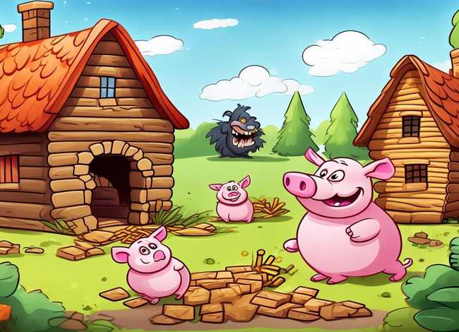 三只小猪儿童故事童话故事；三只小猪故事版