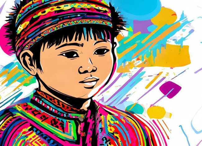 少数民族儿童画 - 少数民族儿童画人物 简笔画