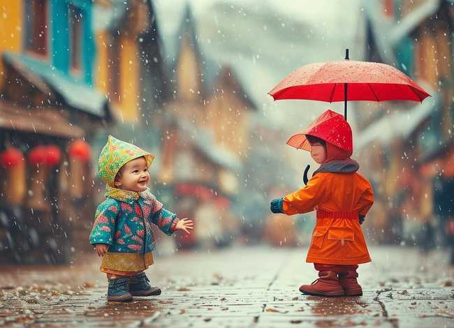 借雨伞的故事儿童；雨天借伞的故事