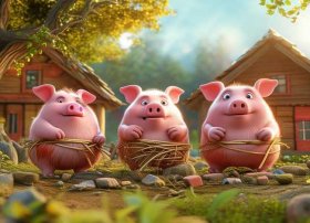 幼儿的故事三只小猪、幼儿的故事三只小猪图片