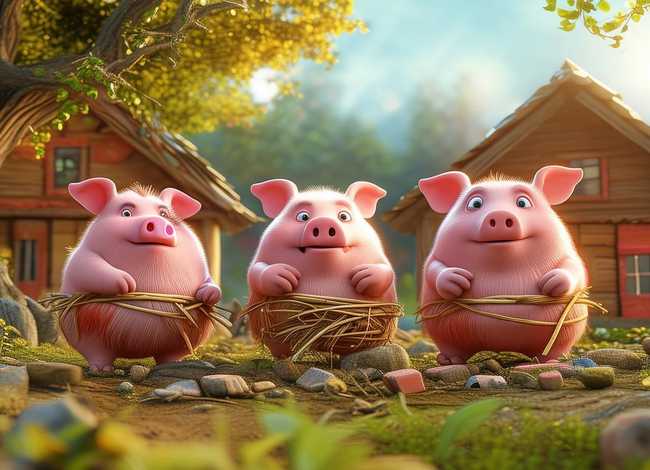 幼儿的故事三只小猪、幼儿的故事三只小猪图片