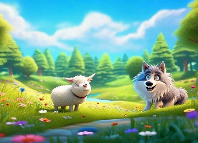 幼儿故事狼和羊 - 幼儿故事狼和小羊文字版视频