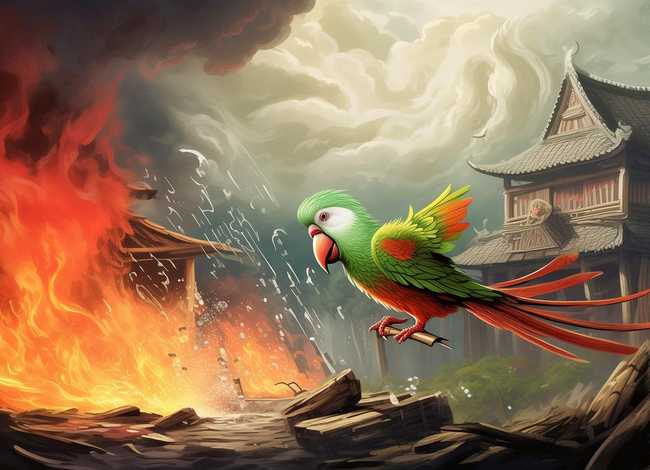 儿童故事鹦鹉救火被天神感动了、中国古代寓言故事鹦鹉救火读后感