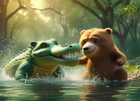 儿童故事鳄鱼和熊 鳄鱼和熊的故事