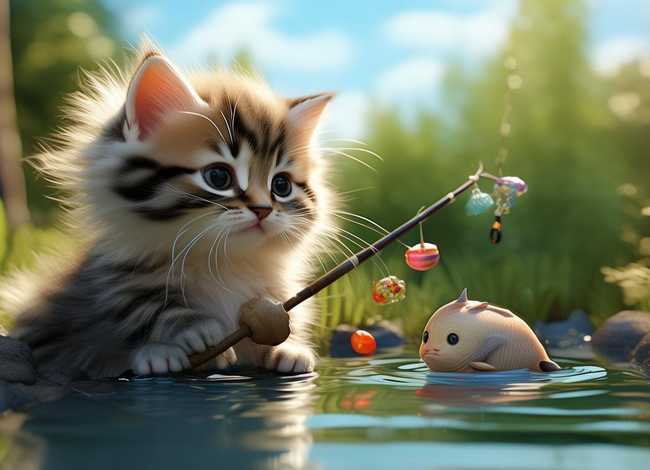 小猫钓鱼的故事视频（小猫钓鱼的故事视频绘本）