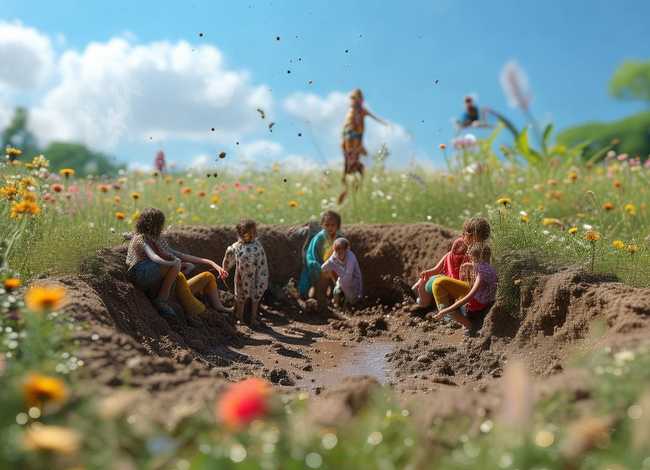 小土坑儿童故事画、小土坑故事绘画