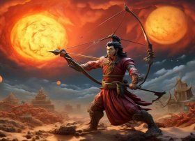 后羿射日的立体手工、后羿射日的立体手工怎么做