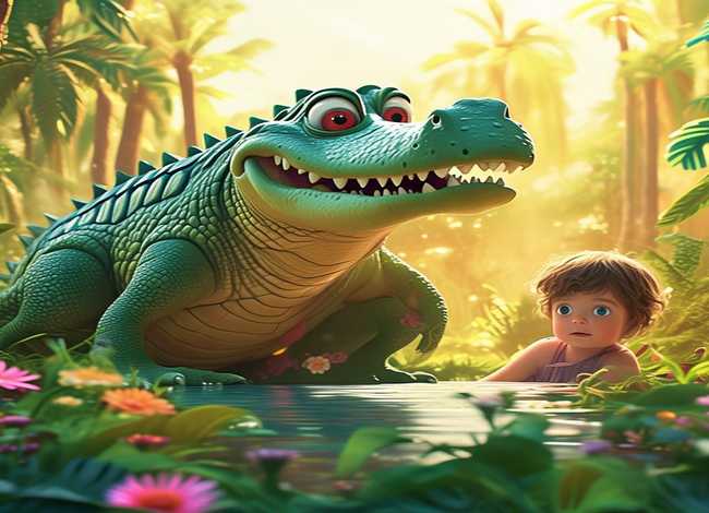 鳄鱼儿童故事英语版、鳄鱼英语绘本故事