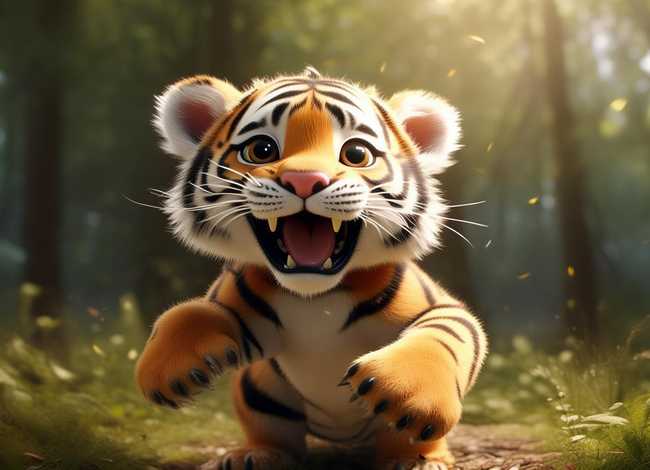 儿童故事中小老虎是怎么说话的；小老虎是怎么叫的文字