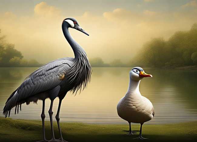 鹤和鹅的故事、鹅和鹤的故事怎么概括