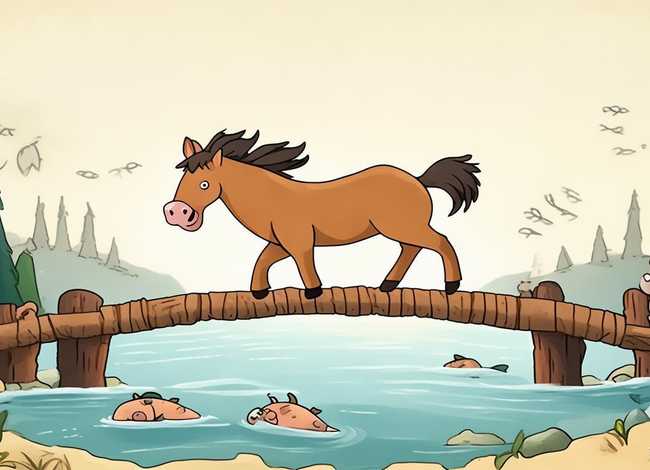 小马过河儿童故事绘画、小马过河故事绘画简笔画