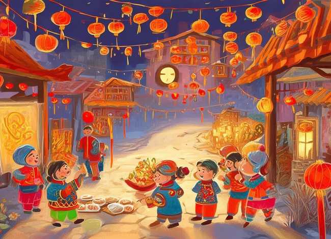 儿童除夕故事绘本 - 除夕绘本故事配图