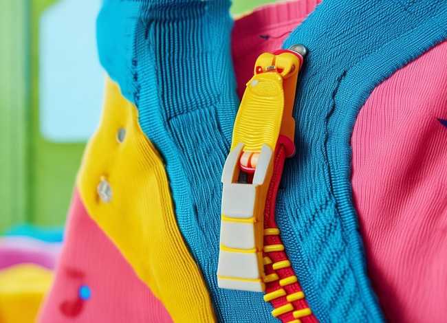 防儿童打开拉链测试；儿童衣服拉链设计防夹