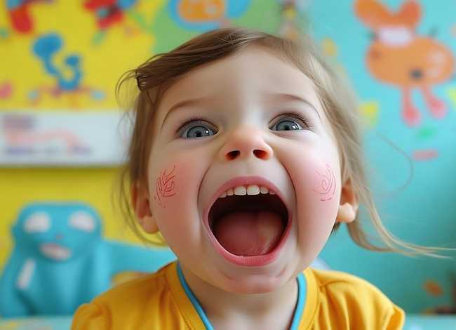儿童大嘴巴的症状和治疗；儿童大嘴巴症状图片