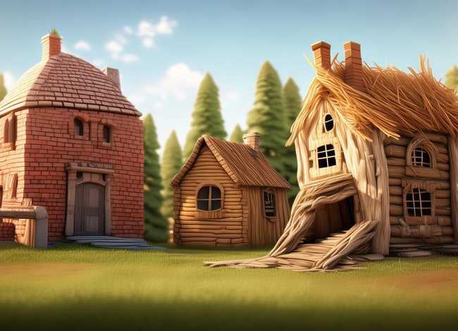 三只小猪的故事盖房子；三只小猪的故事盖房子的故事