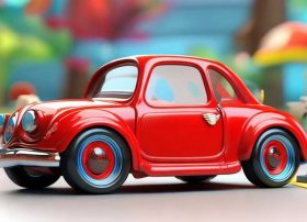 红色小汽车儿童汽车 红色汽车儿童画