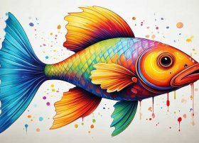 画鱼的儿童画、画鱼的儿童画图片