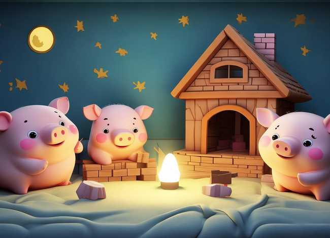 儿童益智睡前故事三只小猪，少儿睡前故事365三只小猪