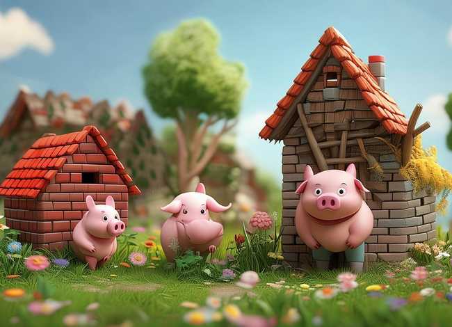 儿童故事三只小猪 - 幼儿园故事三只小猪盖房子 儿童故事三只小猪 - 幼儿园故事三只小猪盖房子