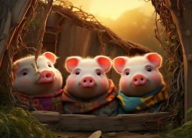 小猪故事视频，三只小猪故事视频