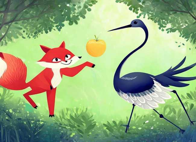 儿童故事狐狸与仙鹤;狐狸与仙鹤故事绘本 儿童故事狐狸与仙鹤;狐狸与仙鹤故事绘本
