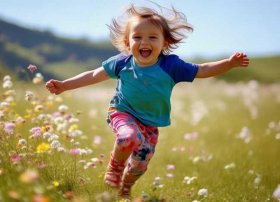 儿童奔跑绘画；儿童奔跑绘画图片