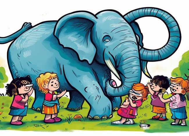 儿童故事盲人摸象ppt、盲人摸象幼儿故事图片