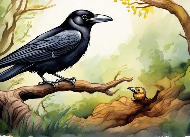 乌鸦找虫吃的故事；乌鸦找虫吃的故事视频