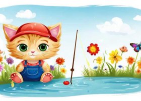 小猫钓鱼故事绘本图片；小猫钓鱼故事绘本图片大全