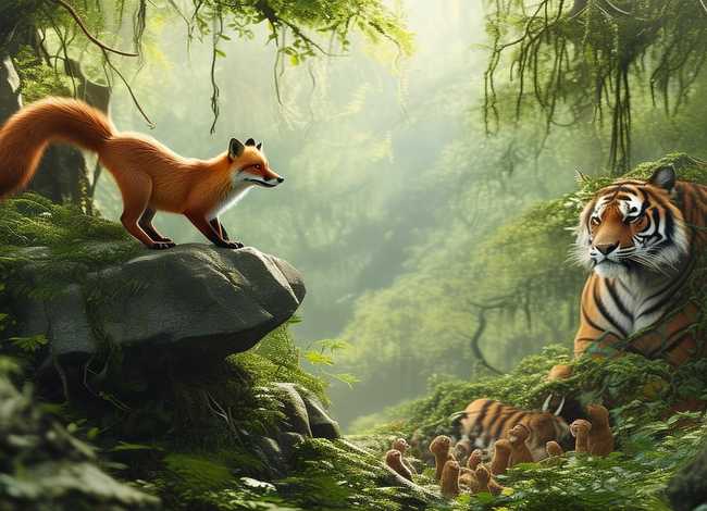 儿童成语故事狐假虎威英语慢速 - 狐假虎威成语故事英文