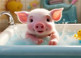 小猪洗澡动画故事儿童、小猪洗澡幼儿故事