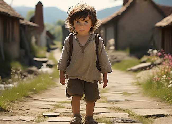 流浪儿童走在村道路口 - 流浪儿童走在村道路口图片 流浪儿童走在村道路口 - 流浪儿童走在村道路口图片