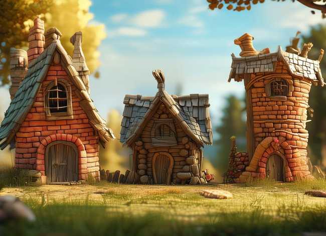 三只小猪的故事盖房子；三只小猪的故事盖房子的故事