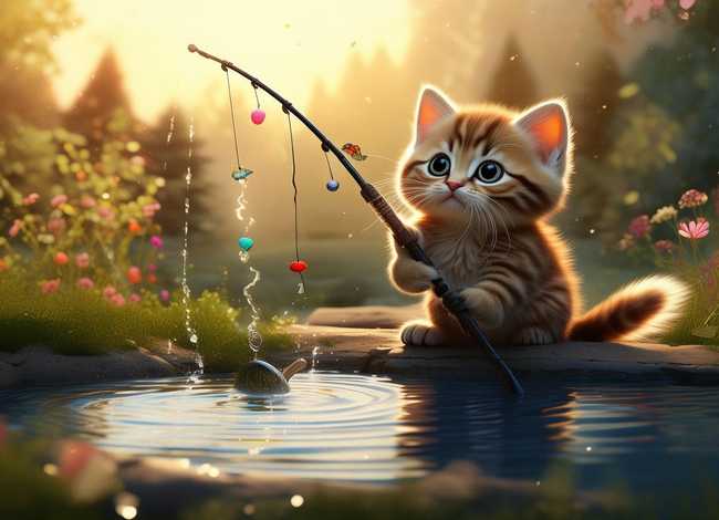 小猫钓鱼完整故事；小猫钓鱼完整故事图片 绘本