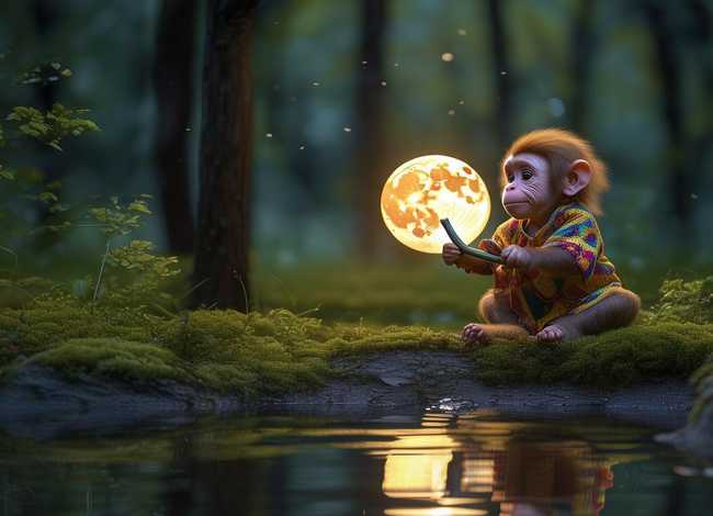 睡前故事小猴子捞月亮，宝宝睡前故事小猴子捞月亮朗诵版