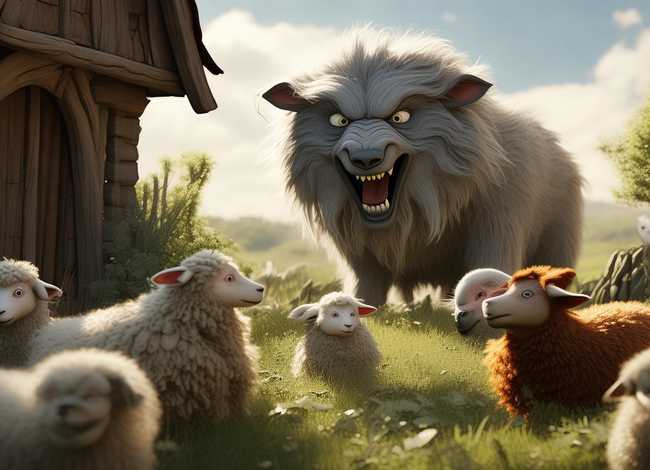 七只小羊和大灰狼的故事完整版 - 七只小羊和大灰狼的故事完整版图片
