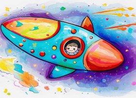 太空火箭的儿童故事 - 儿童画太空火箭简笔画