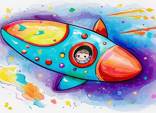 太空火箭的儿童故事 - 儿童画太空火箭简笔画