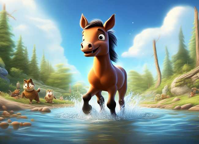儿童故事小马过河的故事素材视频；小马过河的视频故事视频