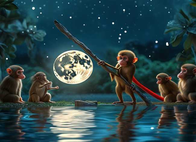 儿童经典睡前故事猴子捞月亮 - 幼儿睡前故事猴子捞月亮 儿童经典睡前故事猴子捞月亮 - 幼儿睡前故事猴子捞月亮