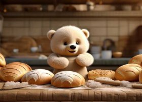 小熊数面包图片，小熊数面包的故事图片
