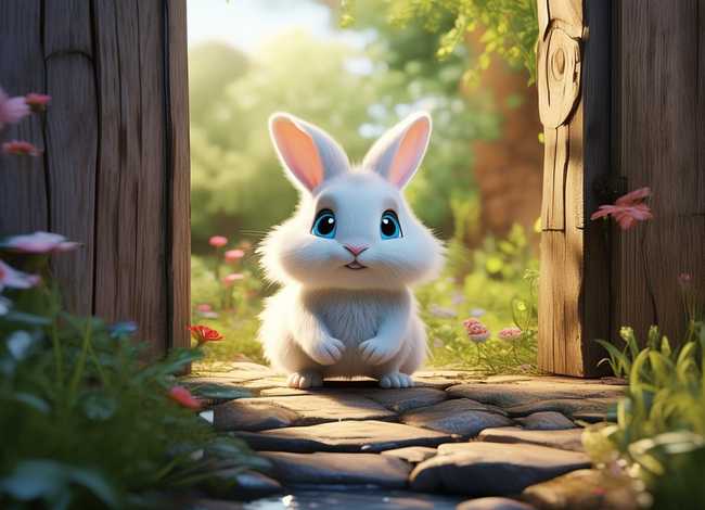 儿童经典小兔乖乖把门开开故事；阿布故事小兔子乖乖把门开开