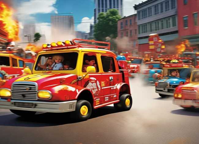 儿童消防车视频大全连续播放，儿童消防车救援视频大全播放