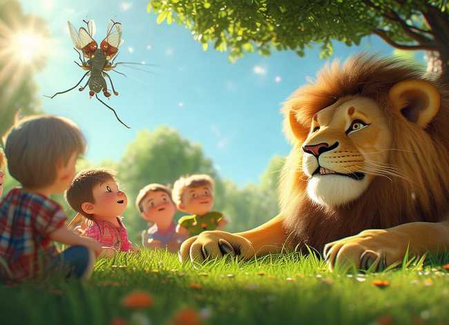 狮子是怎么来的儿童故事 - 狮子和蚊子的故事儿童