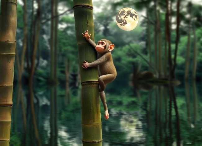 儿童故事猴子捞月亮的故事200字；猴子捞月亮的故事20个字
