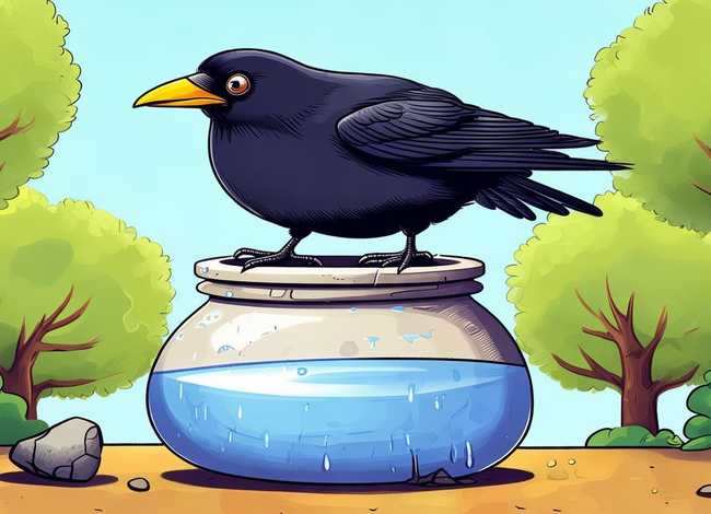 儿童故事乌鸦喝水的故事绘本；幼儿绘本乌鸦喝水的故事