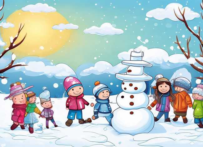 冬天儿童画图片大全 - 冬天儿童画图片大全简单漂亮