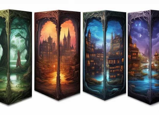 四联故事插画；四联故事插画图片