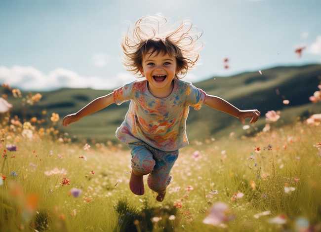 儿童奔跑绘画；儿童奔跑绘画图片