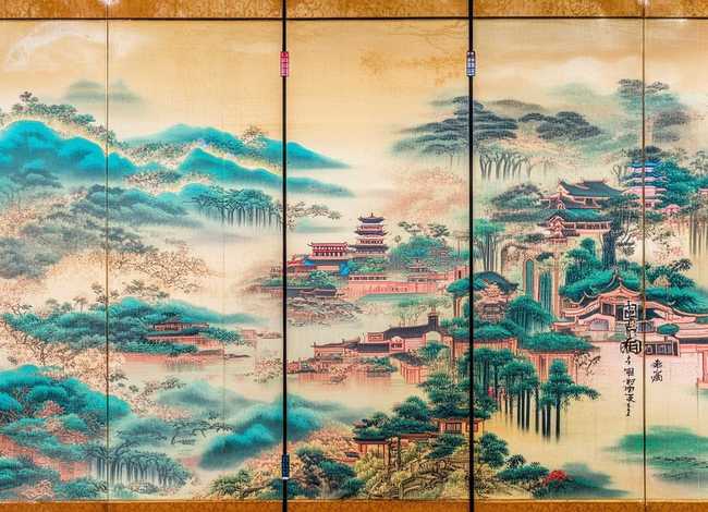 屏风美术作品、屏风美术作品图片